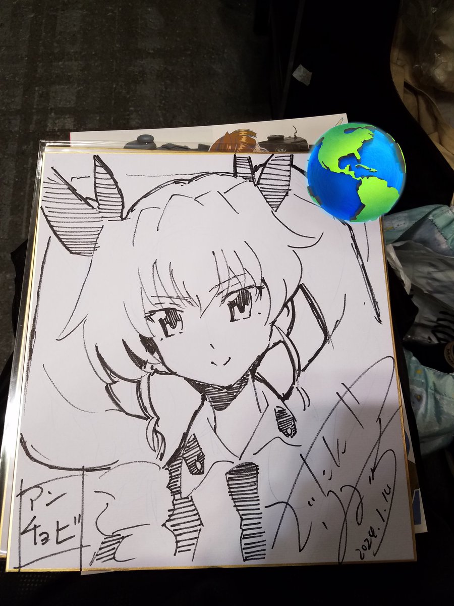本日の色紙2枚 終わりましたー(*`・ω・)ゞ アンチョビと優花里でーす⭐