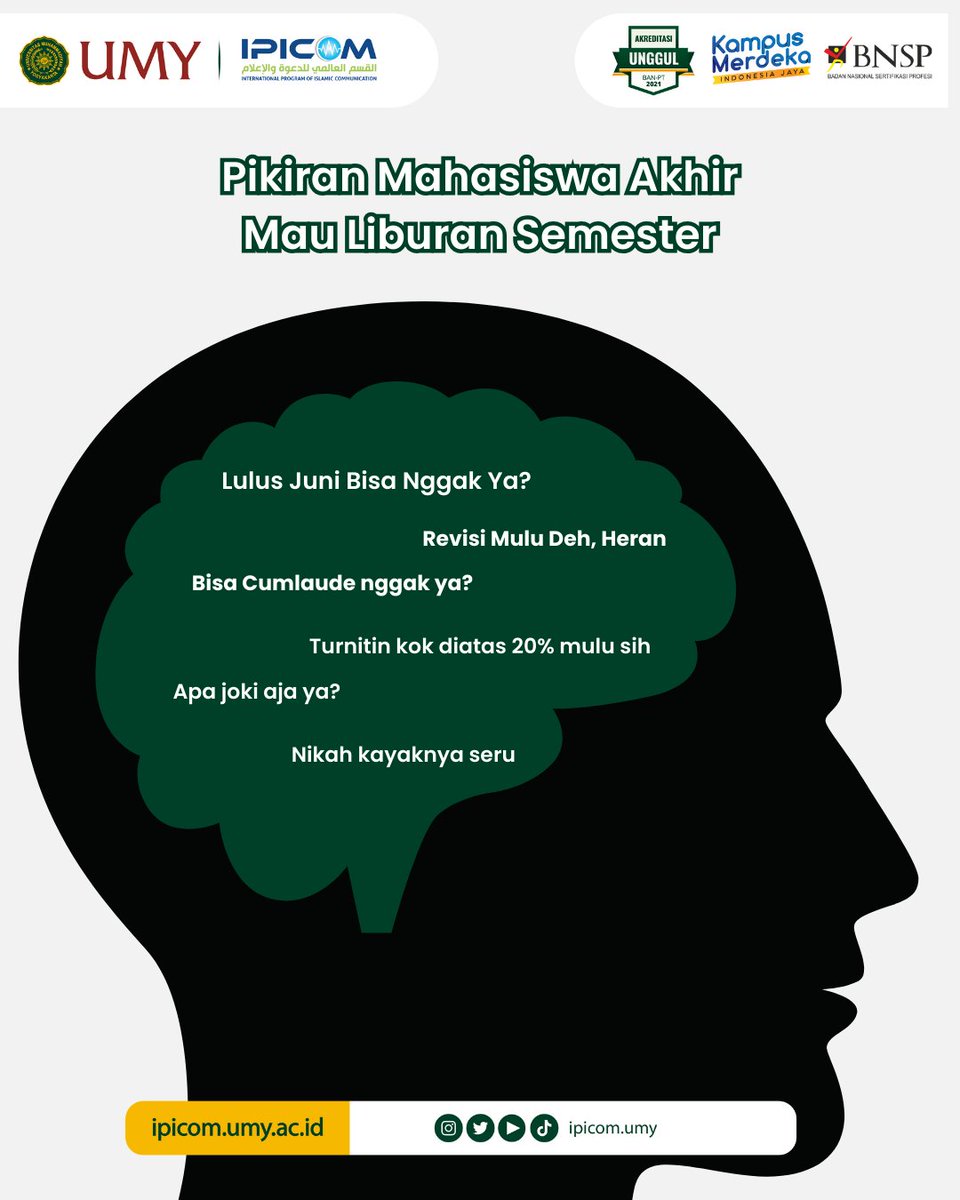 Kenapa tiba tiba kalau udah mulai semester tua overthinkingnya makin banyak sih?. Dulu kayaknya waktu maba fikirannya healing mulu.

#mahasiswa #ipicom #kpiumy #umyogya