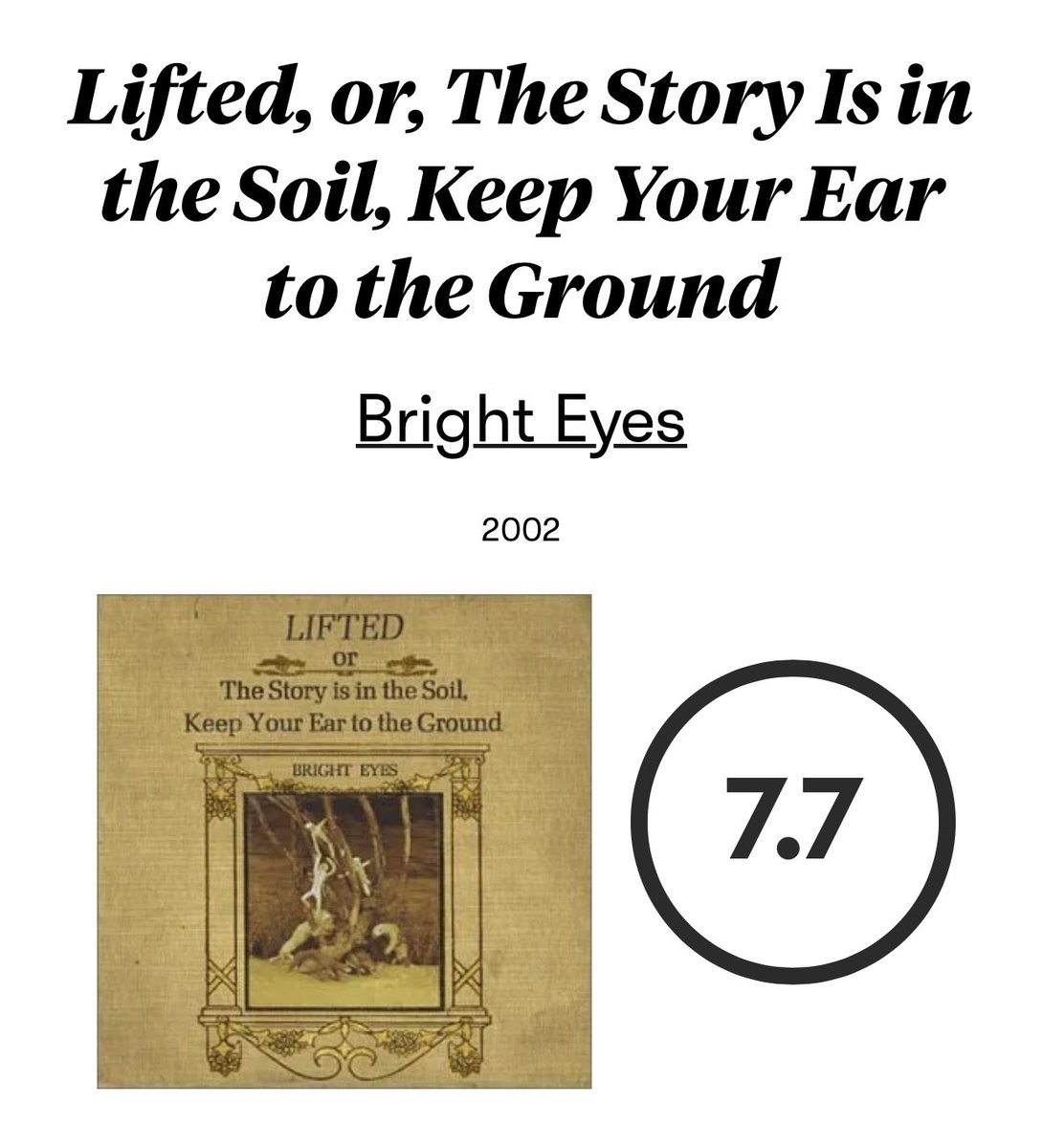 RileyJohnSavage's tweet photo. what did pitchfork rate your favorite album of all time https://t.co/y6vRbLFmkz