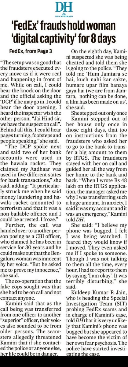 HubliCityeGroup's tweet photo. #CyberFraud #FedexFraud #Fedex
@compolhdc @DgpKarnataka @arunkbh @DC_Dharwad @nagabhushanb @AmitSUpadhye @gopal17krishna @anilmdesai @Hubballi_Infra @HdmcHubliDwd @prashantadur @hublimandi @Namma_HD @Namma_Dharwad @Hublirailusers @vishwanath1241 @upendravk @sachinshetti8 https://t.co/1S57eoMSDJ