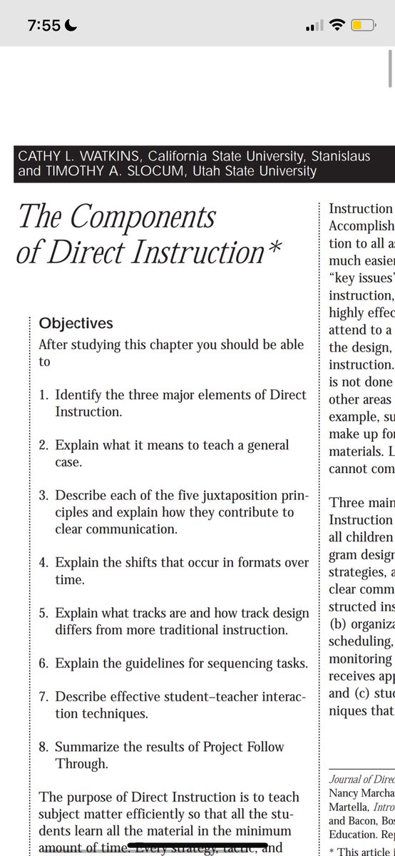 Have you been putting off reading “Theory of Instruction” because people have told you it’s rather dense, but still want to learn more about Direct Instruction?

This is a very accessible read on “The Components of Direct Instruction.” 

nifdi.org/research/journ…