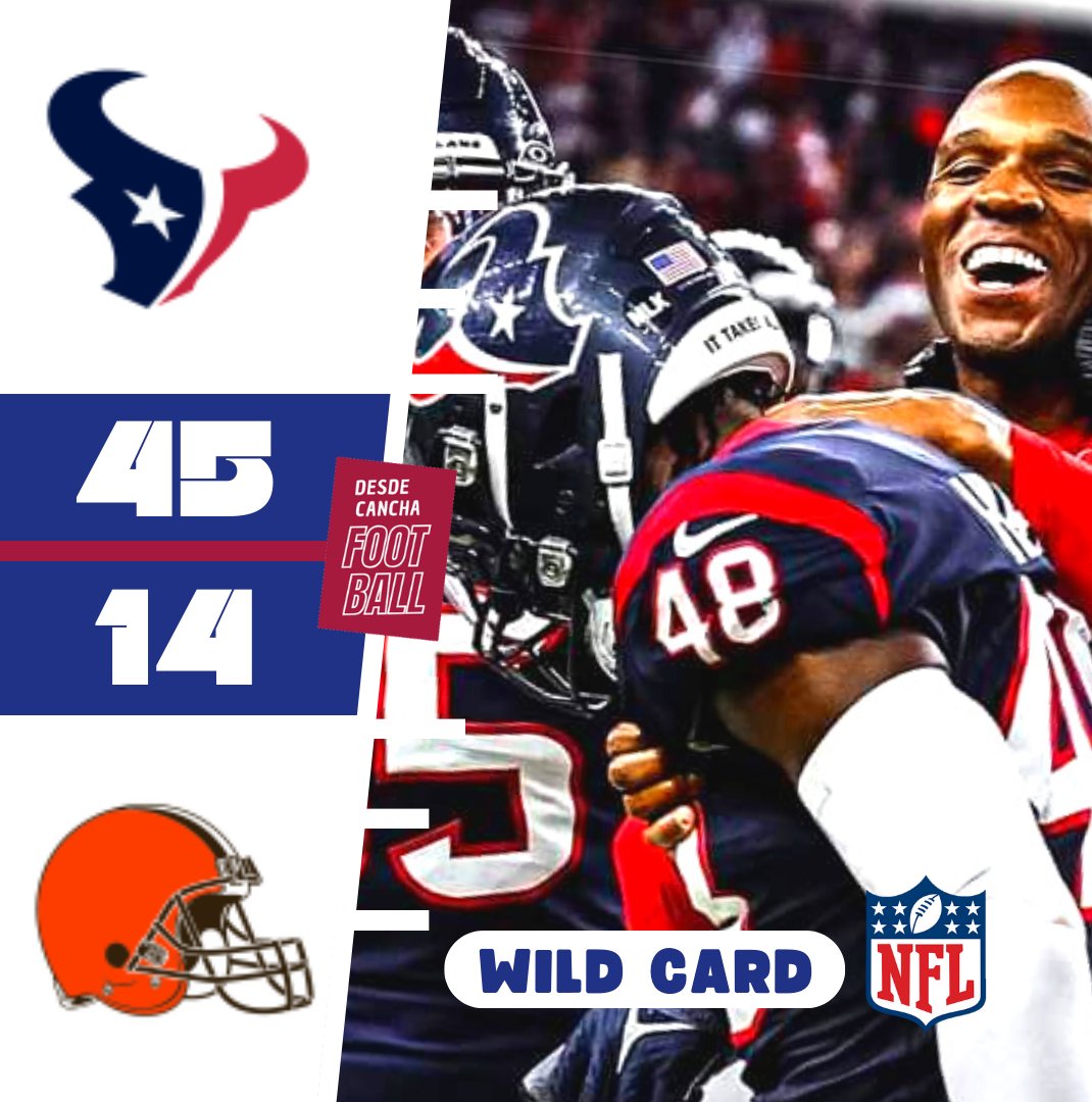 descancha's tweet photo. #WildCard | 🏈 Se jugó el primer encuentro de #Comodines 2023/24 en la #NFL.

En un duelo de la AFC, de la mano de su quarterback C.J. Stround, guió a los Texans a conseguir una contundente victoria como local sobre los Browns, ganándose el derecho a jugar la ronda divisional. https://t.co/trziPJPuX4