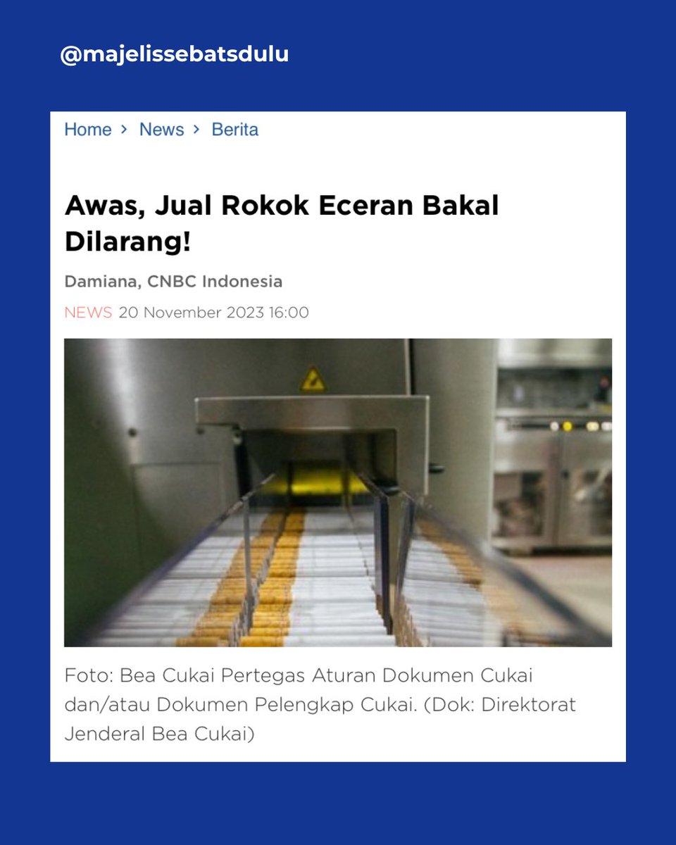 MajelisSebats's tweet photo. "Rokok eceran bakal dilarang nih sama pemerintah~ https://t.co/OoXV2StXOJ