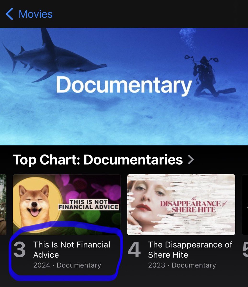 ProTheDoge's tweet photo. Currently Top 3 Trending on Apple TV!!!

Go watch it 👉🏼 https://t.co/RhZmp6hF1x https://t.co/1z68kAFGaL