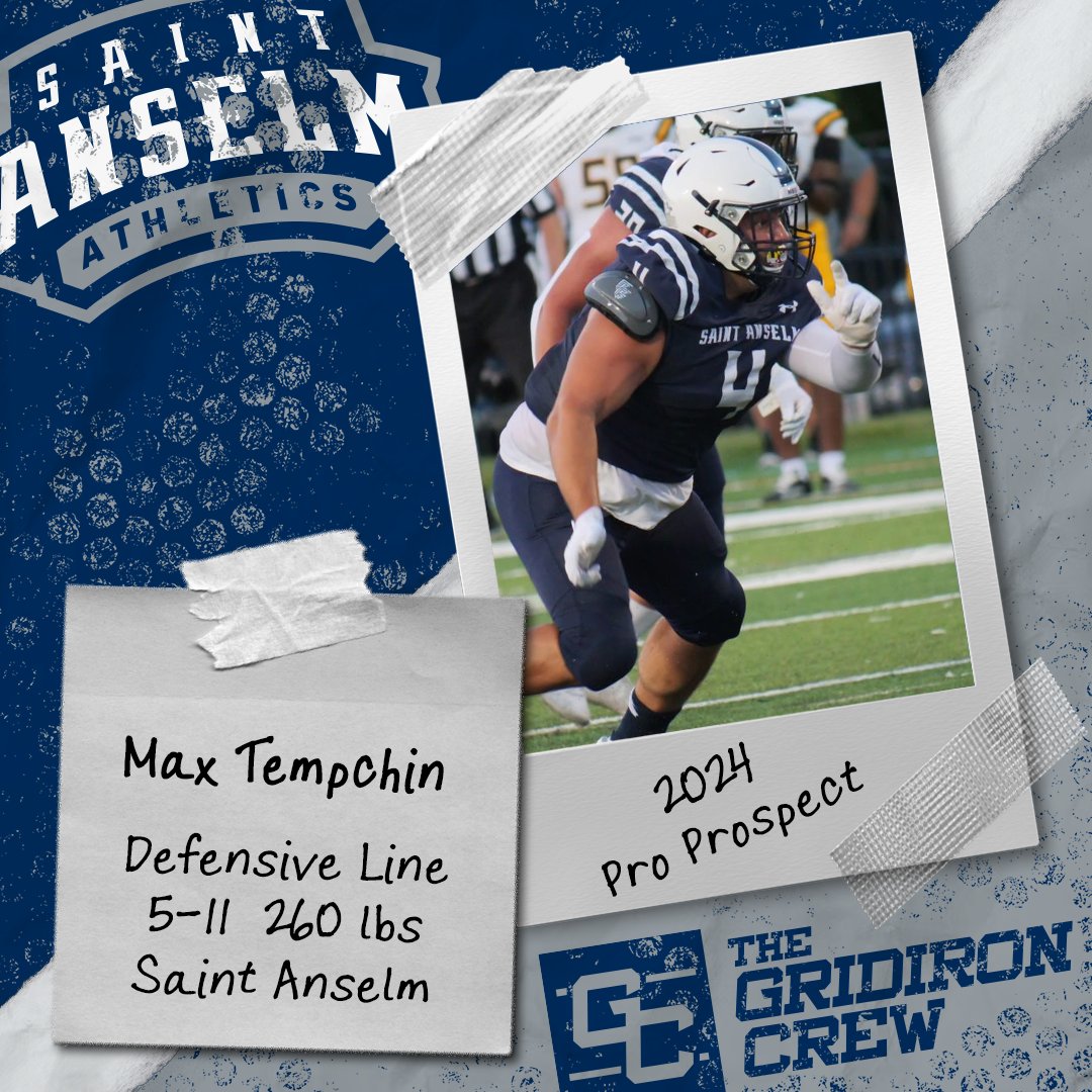 The Gridiron Crew 🏈 (@gridiron_crew) on Twitter photo ⚠️ Attention Pro Scouts, Coaches, and GMs ⚠️
You need to look at 2024 Pro Prospect, Max Tempchin @maxtempp, a DL from <a href="/STAHawksFB/">Saint Anselm Football 🏈 #BCM</a>
👀 See our Interview: thegridironcrew.com/max-tempchin-2…
#2024ProProspect #DraftTwitter #NFLDraft #NFL #CFLDraft #CFL #ProFootball 🏈 ⚠️ Attention Pro Scouts, Coaches, and GMs ⚠️
You need to look at 2024 Pro Prospect, Max Tempchin @maxtempp, a DL from <a href="/STAHawksFB/">Saint Anselm Football 🏈 #BCM</a>
👀 See our Interview: thegridironcrew.com/max-tempchin-2…
#2024ProProspect #DraftTwitter #NFLDraft #NFL #CFLDraft #CFL #ProFootball 🏈