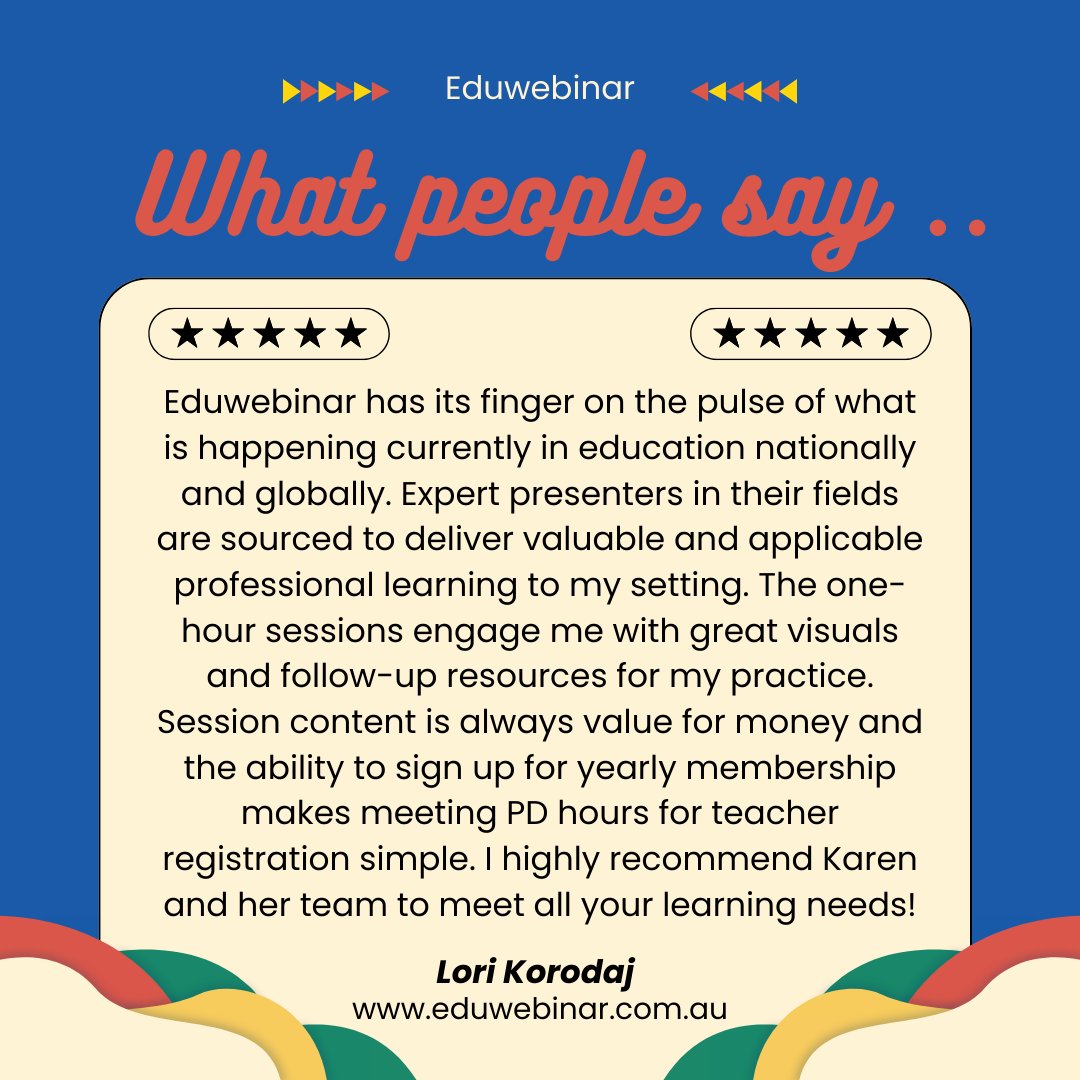 Eduwebinar (@eduwebinar) on Twitter photo Many thanks <a href="/LoriKorodaj/">Lori Korodaj</a> for providing this testimonial about your experience with Eduwebinar. Great to be able to develop skills that provide new opportunities to show up and have an impact. #TeacherLibrarians #SchoolLibraries #ProfessionalLearning Many thanks <a href="/LoriKorodaj/">Lori Korodaj</a> for providing this testimonial about your experience with Eduwebinar. Great to be able to develop skills that provide new opportunities to show up and have an impact. #TeacherLibrarians #SchoolLibraries #ProfessionalLearning