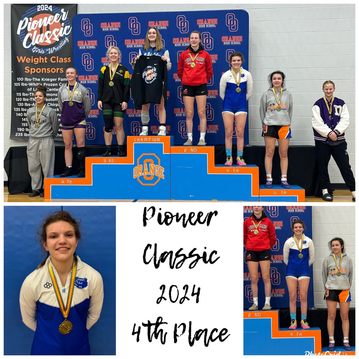 ctompki's tweet photo. 🌟 Big shoutout to @chloe_tompkins8 for an outstanding performance at the Girls Pioneer Classic! 🎉 Finishing 4th in a tough 33-man bracket is no small feat. Proud of her hard work and determination!  Keep up the grind, Chlo!! 💪 #ChloeSophomoreYear @OBHSGirlWrestl https://t.co/xvc1qSYBkk