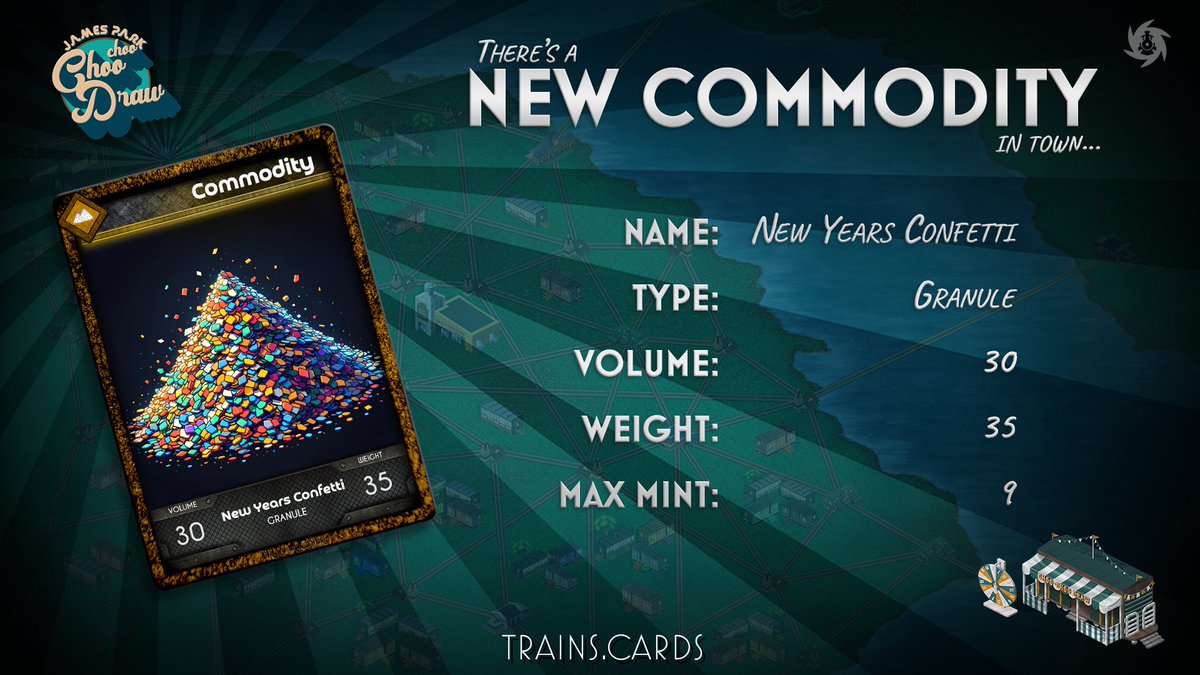Train of the Century (@centurytrain) on Twitter photo 2 Days remain for the first JPCC (James Park Choo Choo) Draw of 2024. 
9 lucky railroaders will win a CONFETTI commodity! 🎉
Enter with $Tocium!
draw.trains.cards
#waxp #WAXFAM #WAXNFT <a href="/WAX_io/">WAX</a> 2 Days remain for the first JPCC (James Park Choo Choo) Draw of 2024. 
9 lucky railroaders will win a CONFETTI commodity! 🎉
Enter with $Tocium!
draw.trains.cards
#waxp #WAXFAM #WAXNFT <a href="/WAX_io/">WAX</a>