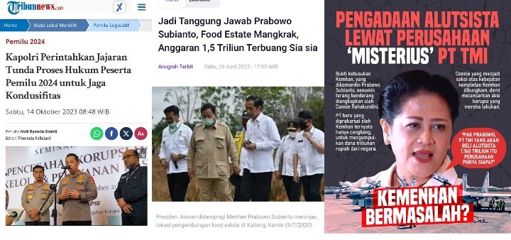 ferly_norman's tweet photo. @msaid_didu Ada sj 1 org laporin Prabowo ttg Food Estate/ Alutsista PASCA Pilpres, bisa2x Gibran yg dilantik jd Presiden di Okt 24:
-Mei Prabowo menang Pilpres 
-Juli Penyelidikan korupsi Food Estate / Alutsista 
-Sep PS jatuh (mundur / ditahan)
- Oct Cawapres Terpilih dilantik jd Presiden https://t.co/Ni1DMdjFSK