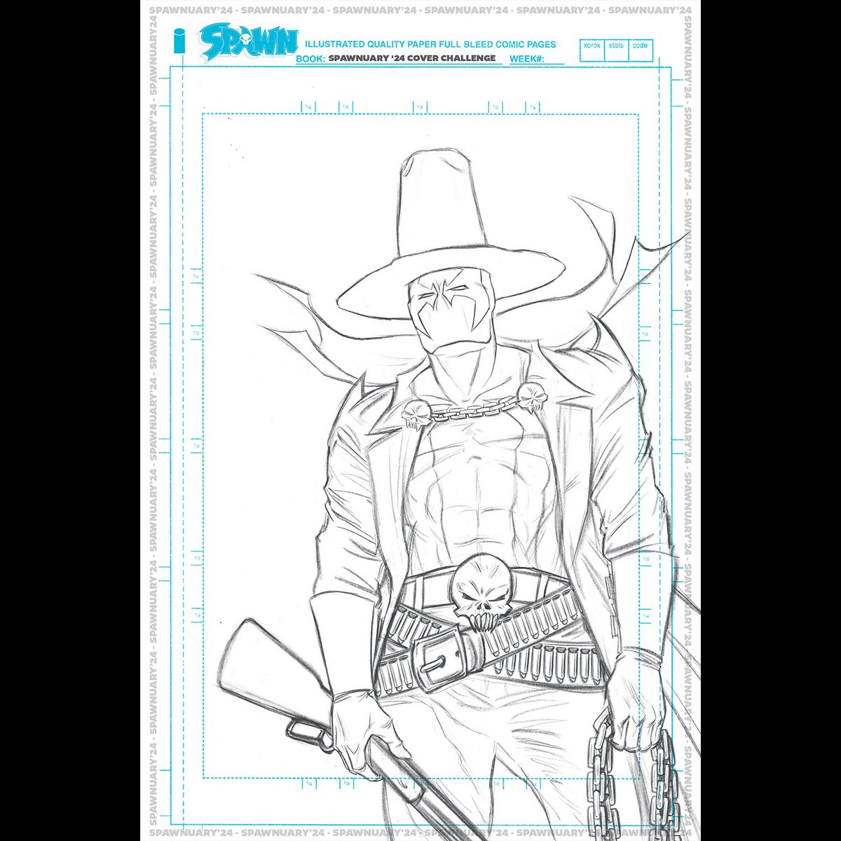 PatrickScullin's tweet photo. I’m really enjoying #spawnuary Here is my #gunslingerspawn art. I really want to give it an Eastwood fist full of dollars vibe. I hope y’all like it.
@ToddMcFarlane @McFarlane_Comics_Official
#spawnuary #spawnchallenge
#designdad #patrickscullin #professorpatrick #artjedi #jediart #creativecalling #procreatecomics #procreateartwork