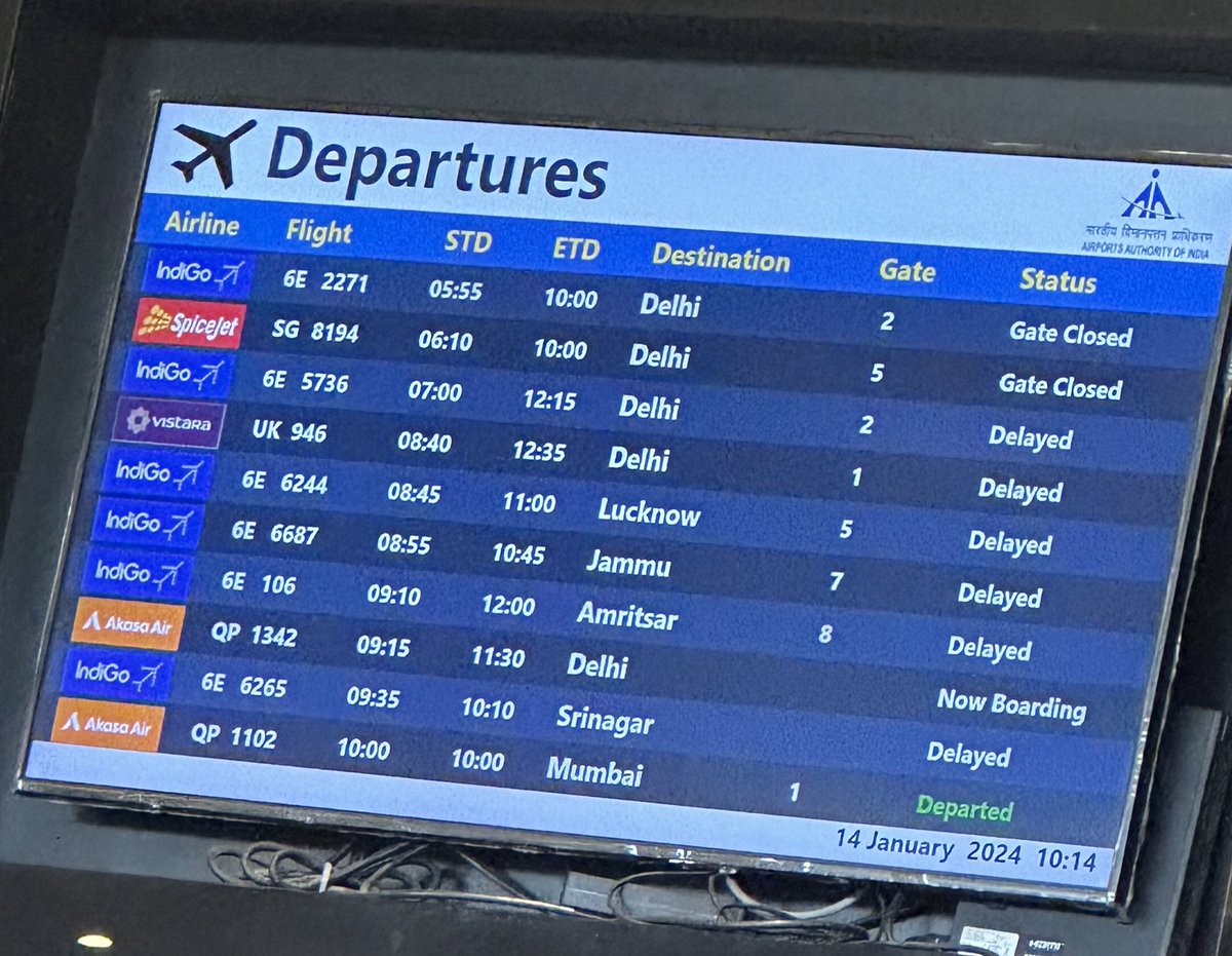 tirthal007's tweet photo. @airvistara @DGCAIndia @MoCA_GoI when indigo &amp; spicejet can fly to Delhi, why Vistara cannot? Bad experience at Luggage Drop-off, Bad experience at flight delay too.. UK946 Ahmedabad-Delhi https://t.co/tzNT2LvI5n