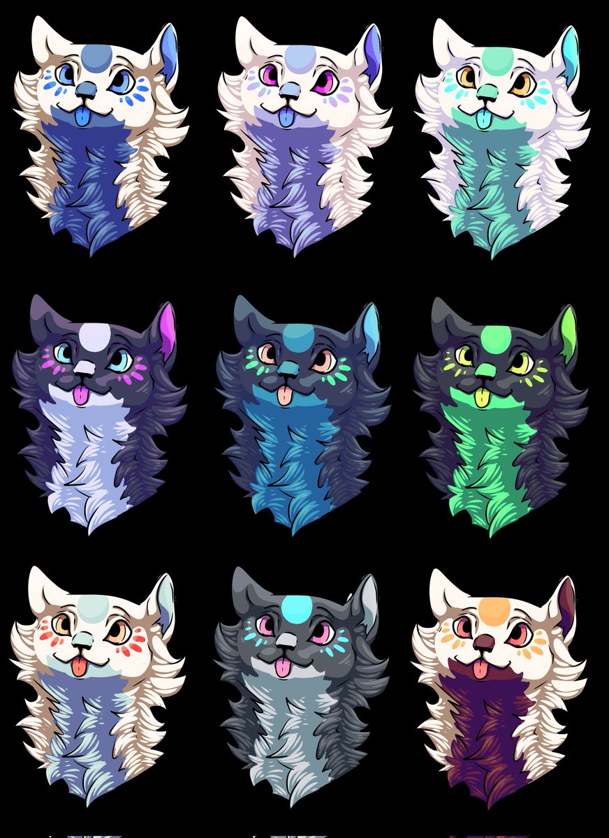 Casteroki's tweet photo. Wanted to do up a lil thing to better visualize a pallet! They are lil kitty cats! https://t.co/OYqWfYHWqn