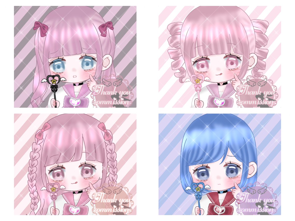 Illust_c3's tweet photo. 魔法少女量産たくさんありがとうございました🌟
ヘアアレンジも組み合わせも色々でかわいいです(⸝⸝ᐡ.  ̫ .ᐡ⸝⸝)💓

 #量産依頼  #アイコン依頼  #夢絵依頼  #有償依頼 https://t.co/ihN8DXdPlI