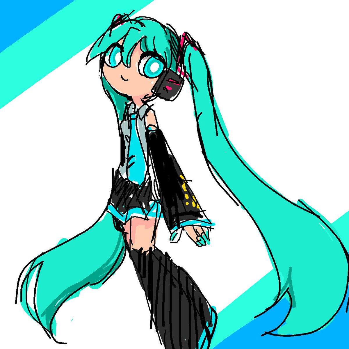 hatsune miku 1girl solo long hair twintails necktie very long hair skirt  illustration images