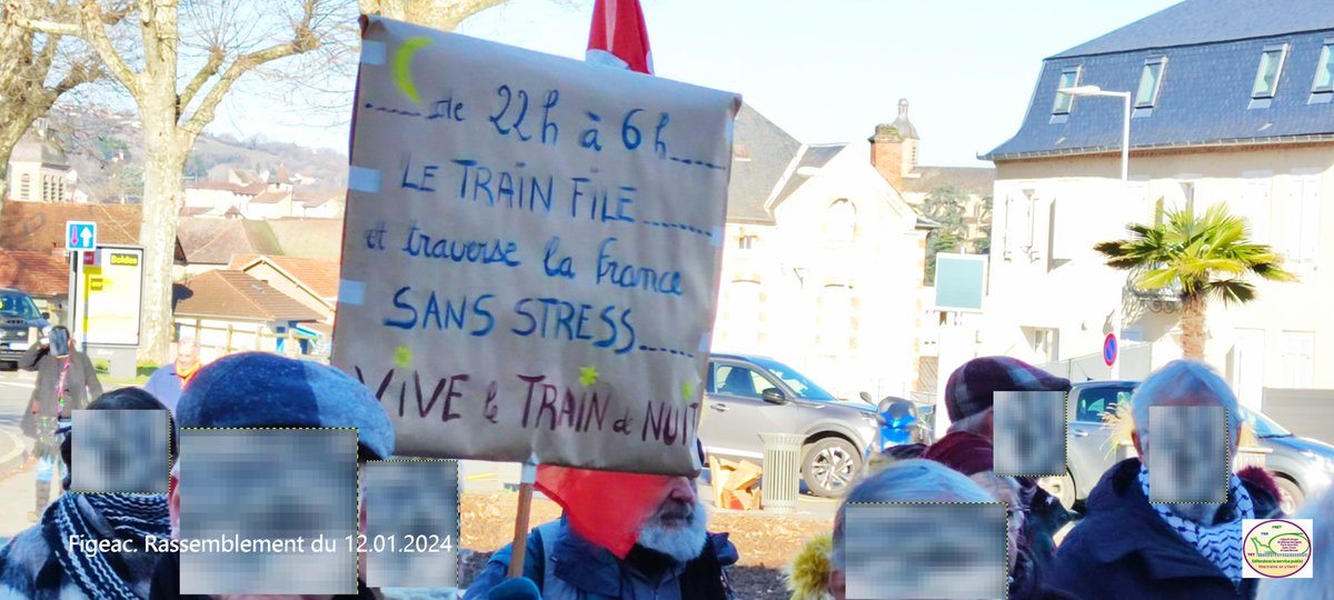 defenseaxessud1's tweet photo. Présent la gare de #Figeac ce 12.01.24. Rassemblement organisé par plusieurs associations (@ouiautraindnuit , @UrgencePolt, @Trains_de_Nuit , #Défense de la gare d'#Assier et de promotion du rail), la CGT des Cheminots de Rodez, pour la défense du service public ferroviaire, https://t.co/x5Vo7Dimhv