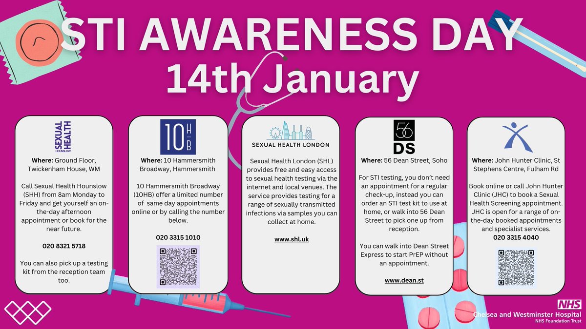 Today, we are marking #STIAwarenessDay. It's quick and easy to get tested; you can either walk in or book an appointment  at one of our clinics. Discover your nearest sexual health clinic and how to get tested here: ow.ly/q8wW50Qo5zM