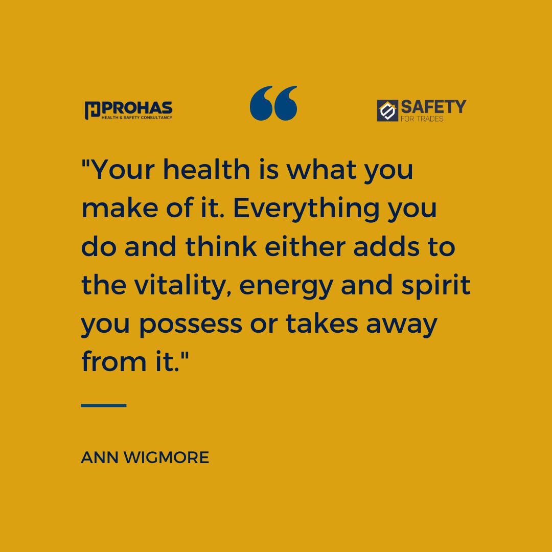 Prohas_Safety's tweet photo. "Your health is what you make of it. Everything you do and think either adds to the vitality, energy and spirit you possess or takes away from it."
- Ann Wigmore https://t.co/h1QQxqwIkO