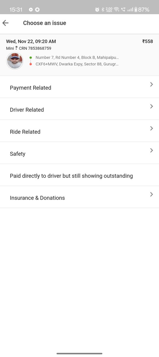 DheerajS98's tweet photo. @Olacabs @ola_supports I booked a cab from Mahipalpur to I.G.I. T3 the initial price was 126 but when I reached the destination the price increased to 558. I had to pay 558 because I was getting late for my flight. https://t.co/xInMHsSPyU