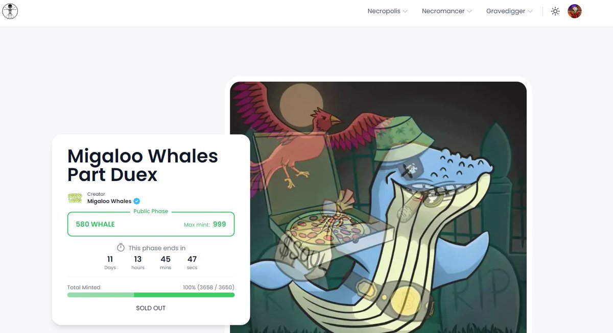 I bought 300 <a href="/Migaloo_Whales/">Migaloo Whales</a> from the $WHALE's <a href="/BackBone_Labs/">BackBone Labs 🏴‍☠️</a> necropolis #NFT Market today. Why?👇

1⃣MW NFTs provide constant passive income in the form of $bWHALE, the LST of $WHALE. 

2⃣The price of 584 WHALE was the cheapest to qualify for the $SOUL Airdrop in the NFT