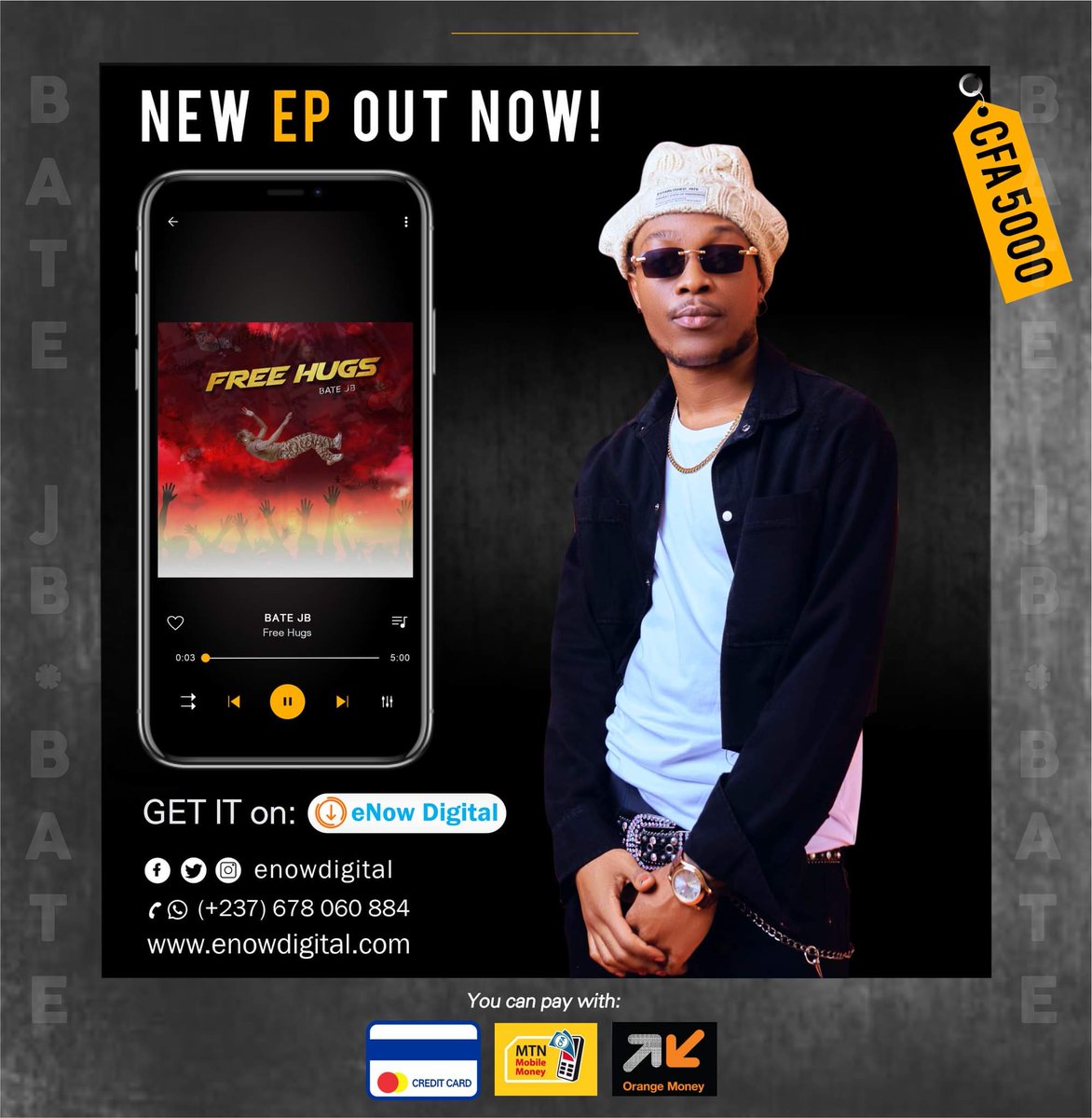 🚨 𝐍𝐄𝐖 𝐄𝐏 𝐀𝐋𝐄𝐑𝐓 🚨

Bate JB’s artistic scope has since continued to widen with FREE HUGS EP RELEASE (2024). The New EP comes as BATE JB’s 1th studio project.

You are just a click away from grabbing a copy!

𝐃𝐎𝐖𝐍𝐋𝐎𝐀𝐃 𝐇𝐄𝐑𝐄 🔗 enowdigital.com/downloads/free…