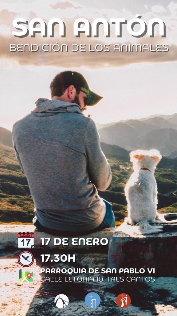 El próximo día *17 de enero* a las *17.30* tendrá lugar la bendición de animales (y sus dueños) en la Parroquia de San Pablo VI (Letonia 10) @sanpablovi_trescantos