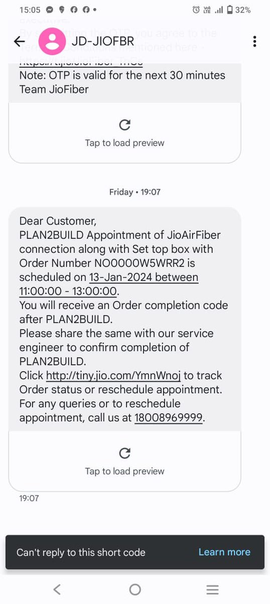 The Sunday is also passing @JIOAIRFIBERIN @JioCare @reliancejio .so far no one has come for installation, the name is jioAirafibre, and promises are also in the air.