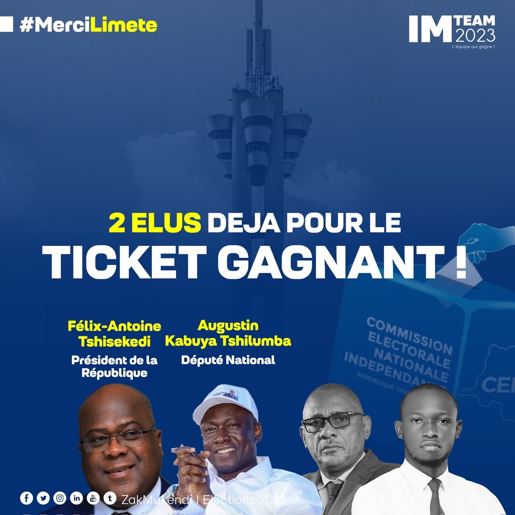 ZakMukendi's tweet image. #RDC #Elections2023 Après la réélection légendaire de @Fatshi20, le ticket s’élargit une fois de plus avec l’élection de @AugustinKabuyaT.
Nous restons confiants pour la suite.

Avec Dieu, nous vaincrons ! 🫱🏽‍🫲🏾🇨🇩
#IM