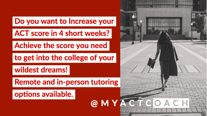 Do you want to Increase your ACT score in 4 short weeks? Achieve the score you need to get into the college of your wildest dreams! Remote and in-person tutoring options available. DM or comment below to learn more! @myactcoach #ACTPrep #ACTProTip #TestPrep