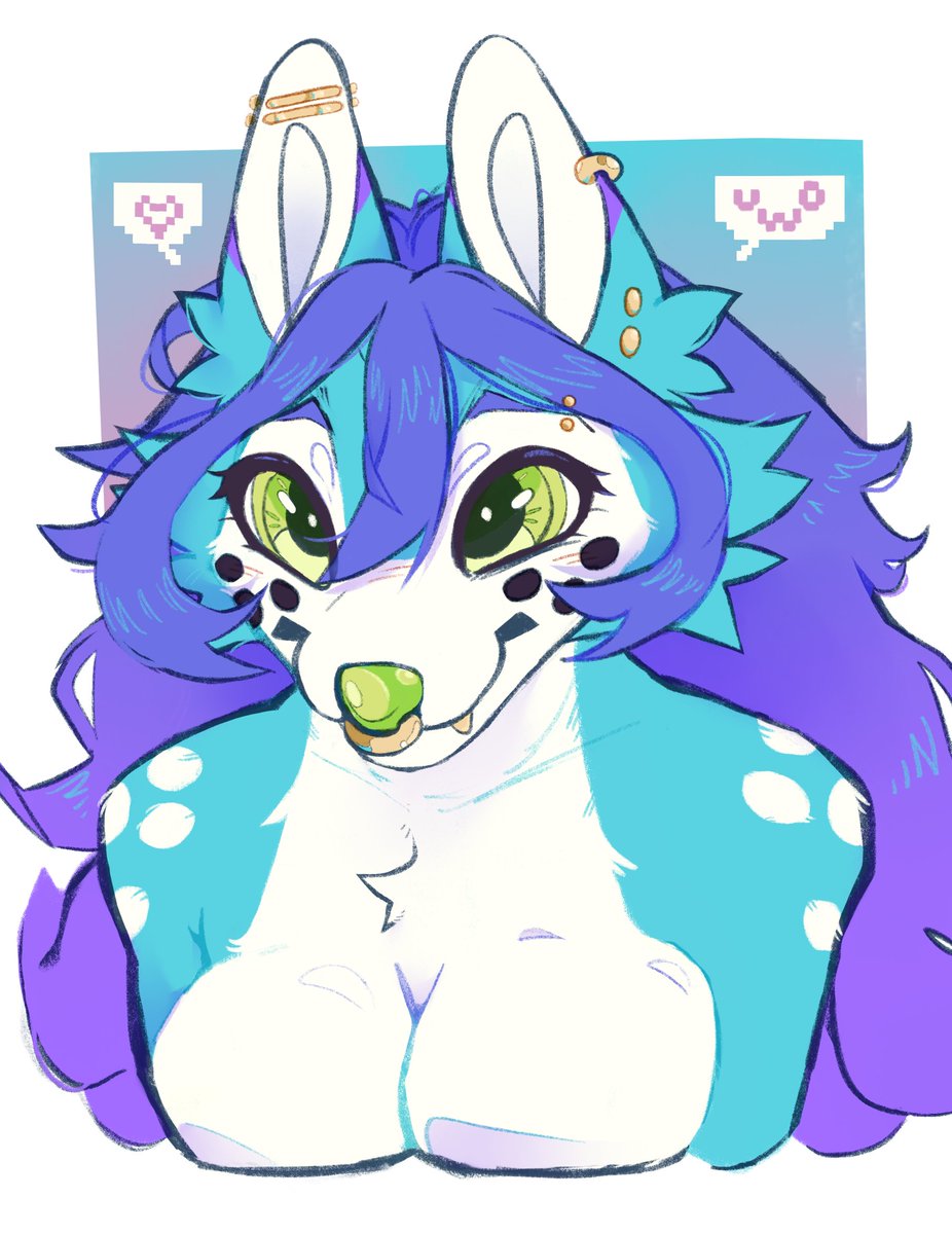 PunkedNomad's tweet photo. OwO wuts this 🩵🐺

@bluefolf doodle https://t.co/BxTEJxpuGT
