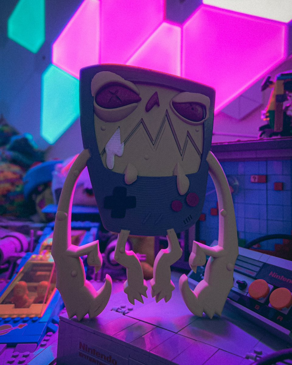 GrazCore's tweet photo. Look at these lil fellas! Huge thank you to my wife’s cousin for making these 3d printed Zombie Gameboys originally designed for me by @squeedgemonster. I love when art inspires art! https://t.co/GMVTmsoNp8