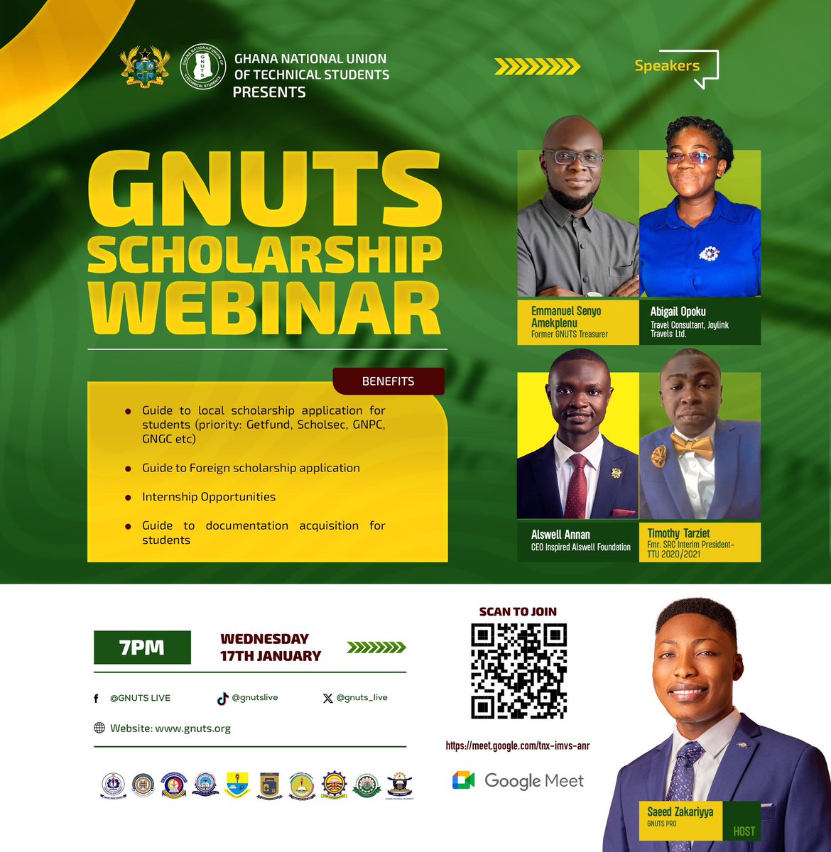 GNUTS SCHOLARSHIP WEBINAR 

An opportunity worth investing.
Kindly make time with us, as we walk you through the could haves and should haves of your scholarship application process.

🔰Undergraduate Opportunities 
🔰Postgraduate Opportunities 
 
<a href="/KampusStyle/">KAMPUSSTYLE</a> @VOICE_of_KNUST