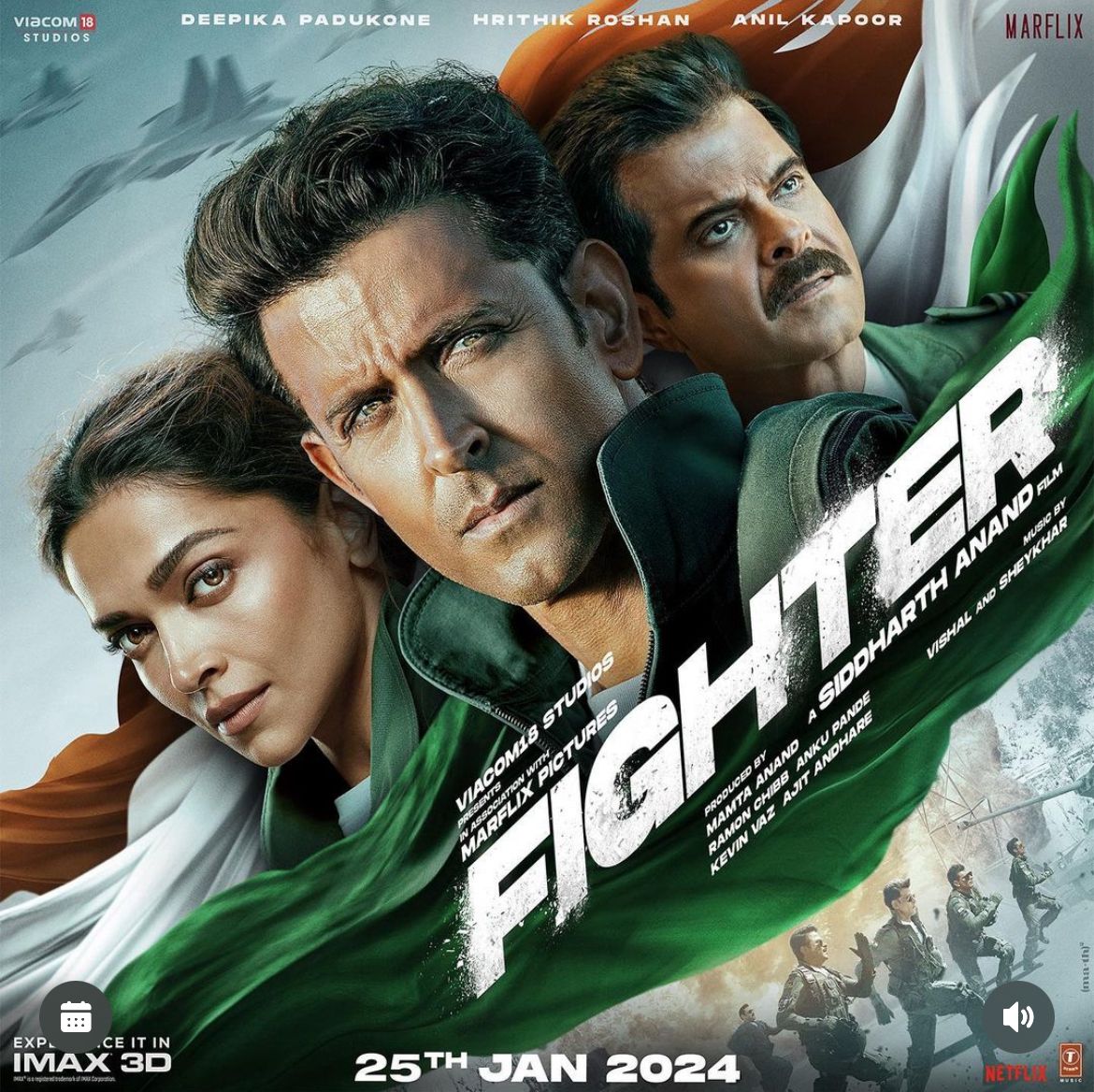 Mesmerizing poster of #fighter 
#FighterInCinemas25thJan 🔥🔥🔥🔥🔥🔥🔥🔥