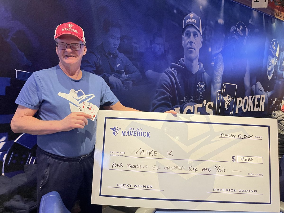 AcesPokerWA's tweet image. Congrats to Mike K for making quad 3’s at Caribbean Cardroom and taking home $4,606!! #dash2deuces #acespoker #mavericknation