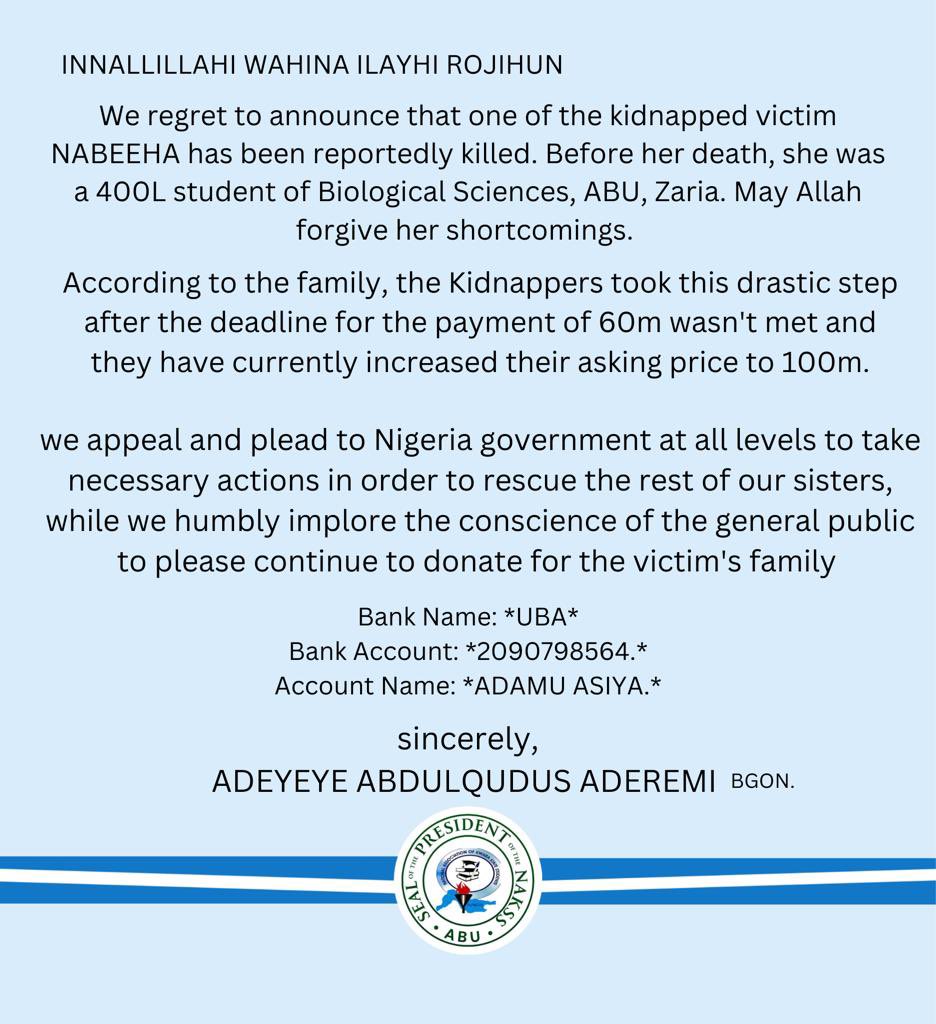 Kindly donate however small.

Please 🙏

#Najeebahandhersisters