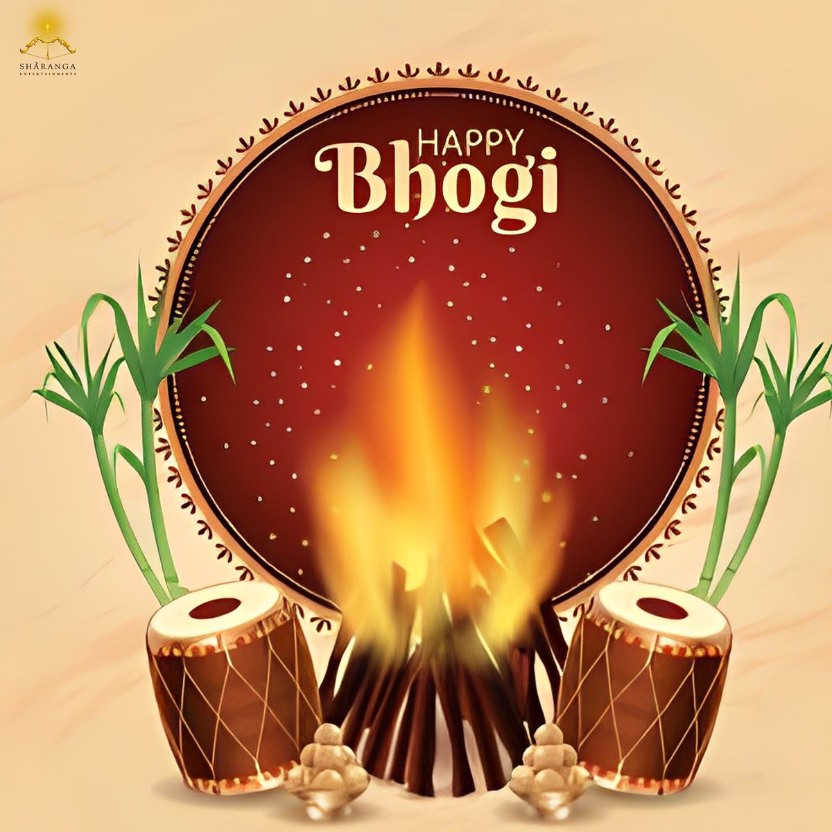 Let bright days and happiness prevail!💫
 
Sharanga Entertainments wishes you a Happy Bhogi!🔥

#HappyBhogi