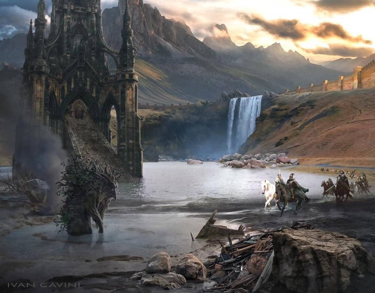Isengard. 

I loved the line “Under new management.”

🎨 Ivan Cavini
