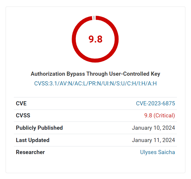win3zz's tweet photo. Authorization Bypass vulnerability in POST SMTP Mailer, a WordPress plugin with over 300,000+ active installations

PoC: https://t.co/kK9wZU2DEc
Blog: https://t.co/HcDgwrYtZg
Security Advisory: https://t.co/9NMNnkb1WL https://t.co/f6knRXNhOF