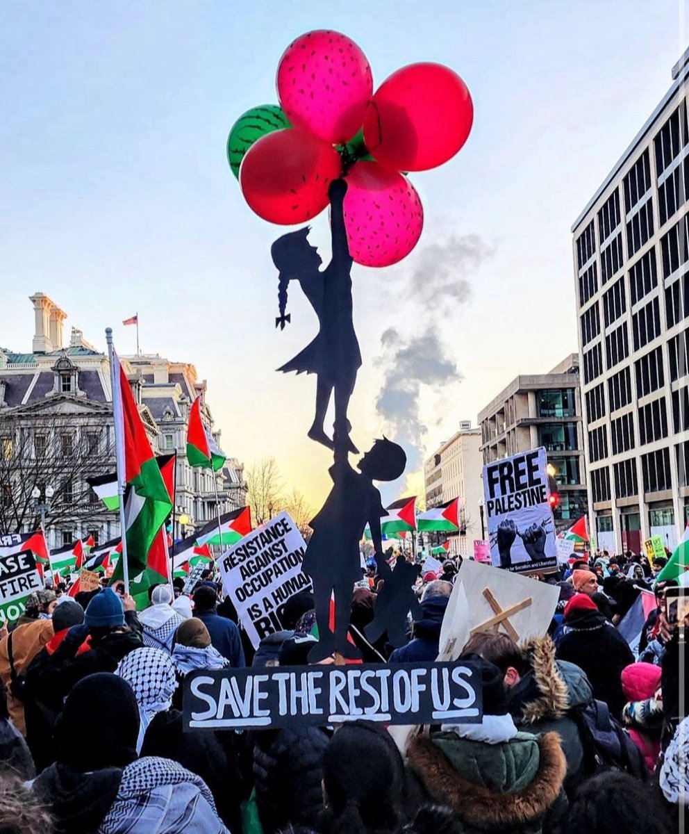 400,000 marched in Washington DC to demand a ceasefire in Gaza and show solidarity with Palestinians. You won't find any news coverage of it in most of American print press or mainstream news media.

Thank you Washington DC. Don’t stop talking about Gaza.