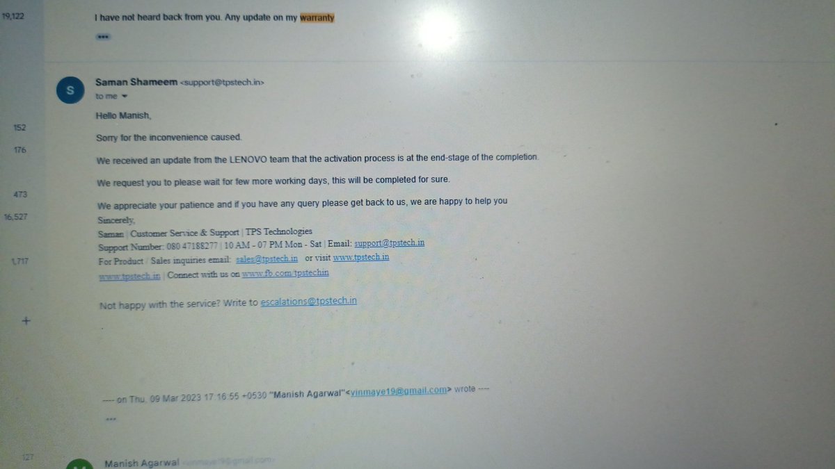 vinmaye19's tweet photo. @tpstechin @amazonIN
I had purchased an extended warranty through amazon last year in January. Even after the struggle of 1 year i am not able to get it registered https://t.co/T6fTbDurr9