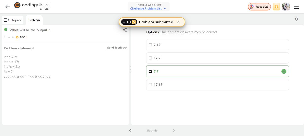 Coder_Shelby_7's tweet photo. Completed #Day11 from #24DaysOfCode - 𝐓𝐫𝐢𝐜𝐨𝐥𝐨𝐮𝐫 𝐂𝐨𝐝𝐞 𝐅𝐞𝐬𝐭 _ @CodingNinjasOff

Excited to grap some good practise over technical knowledge ....                

#buildinpublic #ProblemSolving #100daysofcodechallenge https://t.co/w50MmqQkKj
