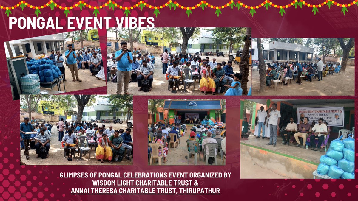 LitTheLight's tweet photo. Glimpses of pongal event celebrations organized in Thirupathur on 13-January-2024 by Wisdom Light Charitable Trust & Annai Theresa Charitable Trust. LTL founder joined as chief guest and adopted talented visually challenged "Meghna" ๐
#supportvisuallychallenged #litthelight https://t.co/eFhB28eTHU