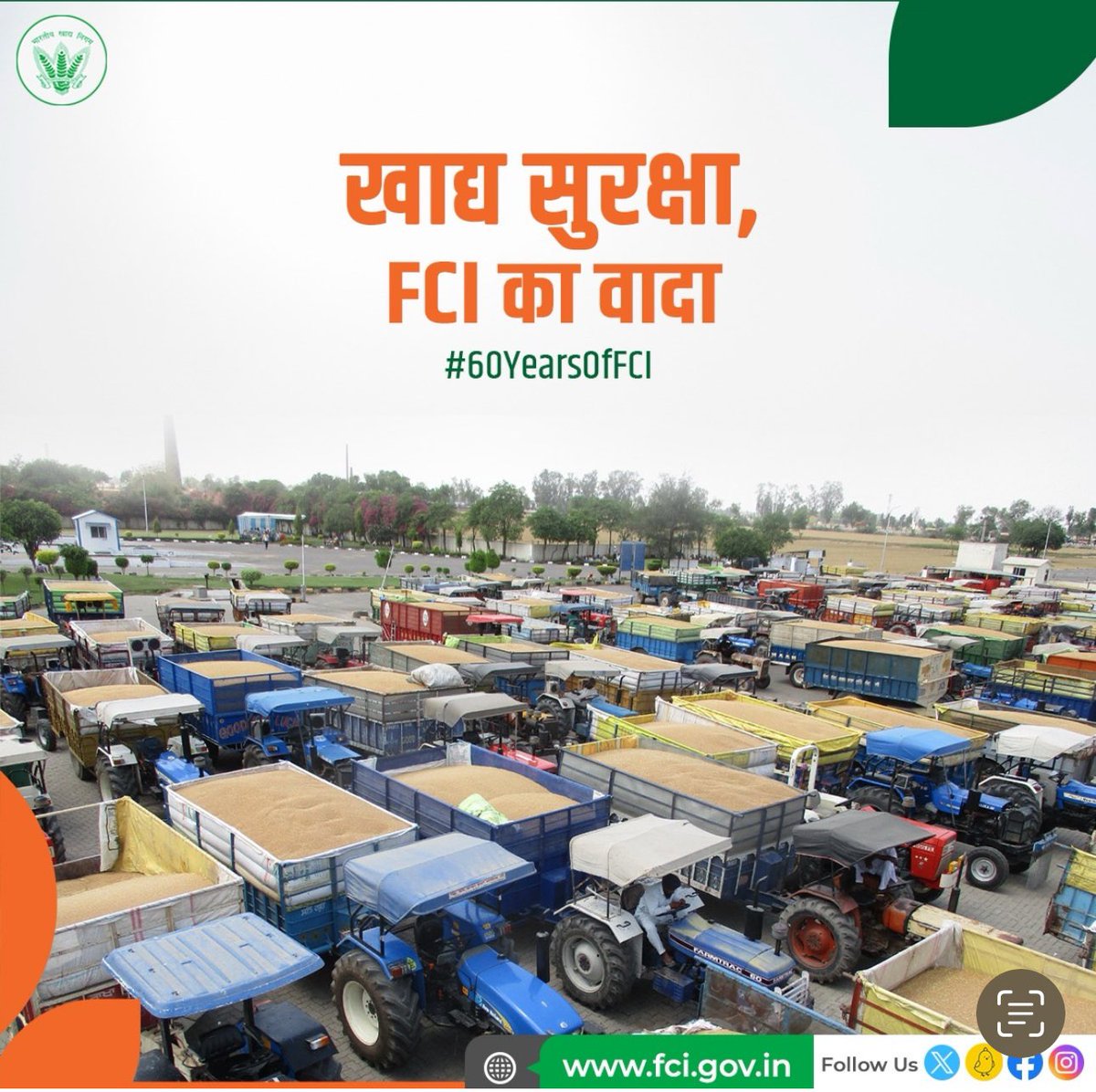 FCI's 60-year journey: A steadfast dedication to farmers and citizens alike. #FCIFoundationDay