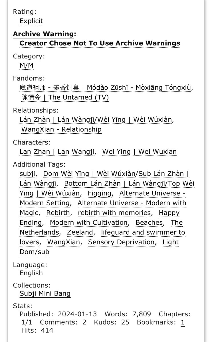 Our latest fic to the collection is Hot and Spicy by <a href="/Jotem27007/">Sorsha 🏳️‍🌈 📚 🖊</a> . In this fic, lifeguard Lan Wangji hooks up with a handsome stranger!