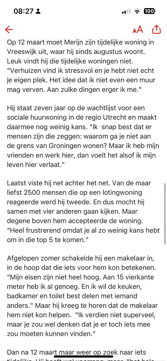 nvandenhout's tweet photo. Deze man is 33, heeft een baan, zoekt een kamer van 15m2 en kan die niet vinden. Zeg nog eens dat het allemaal wel meevalt? https://t.co/zQPVKUMN36
