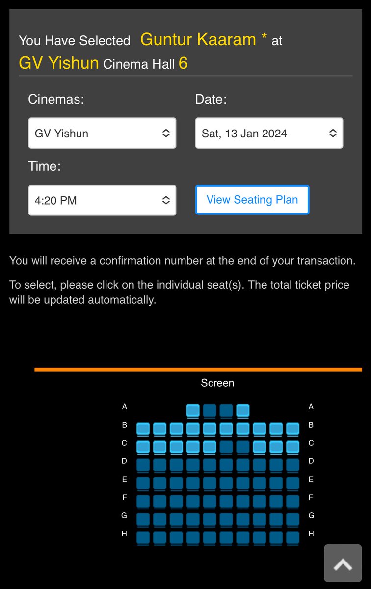 MoviesSingapore's tweet photo. #GunturKaaram - GOOD Day 2 with shows receiving 60% - 70% occupancies across Singapore 🇸🇬 

Superstar #MaheshBabu stardom 🌟 is holding the movie all over despite the mixed to negative talk !! https://t.co/AGRFWMIssR