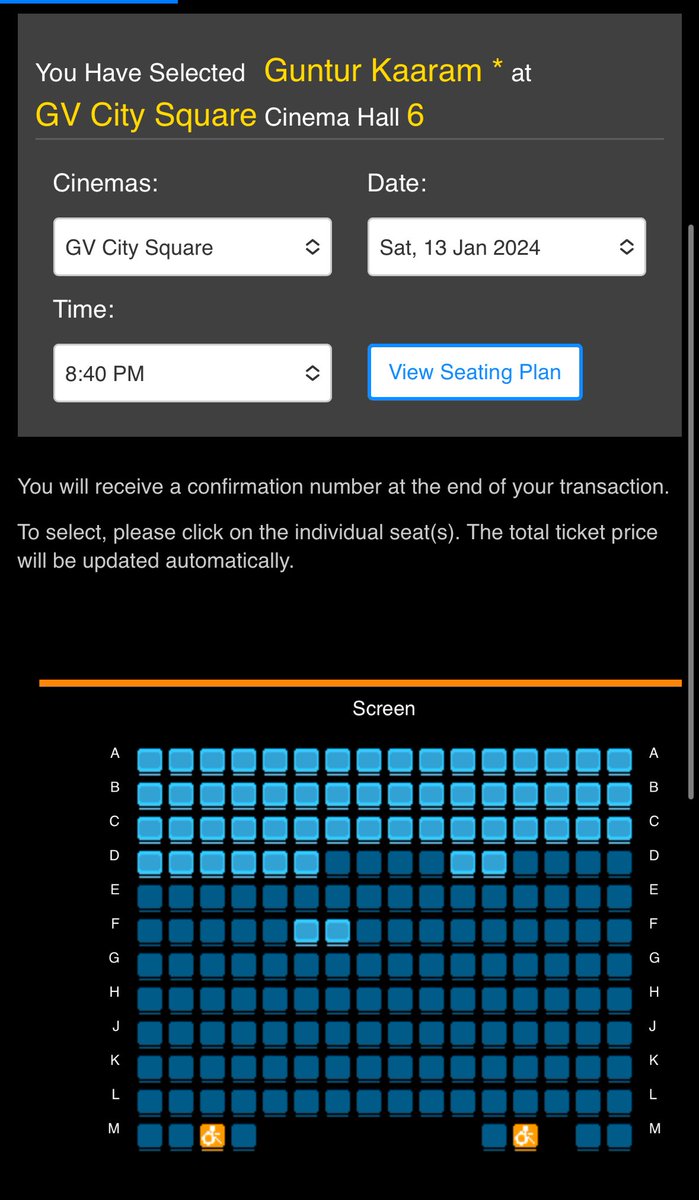 MoviesSingapore's tweet photo. #GunturKaaram - GOOD Day 2 with shows receiving 60% - 70% occupancies across Singapore 🇸🇬 

Superstar #MaheshBabu stardom 🌟 is holding the movie all over despite the mixed to negative talk !! https://t.co/AGRFWMIssR