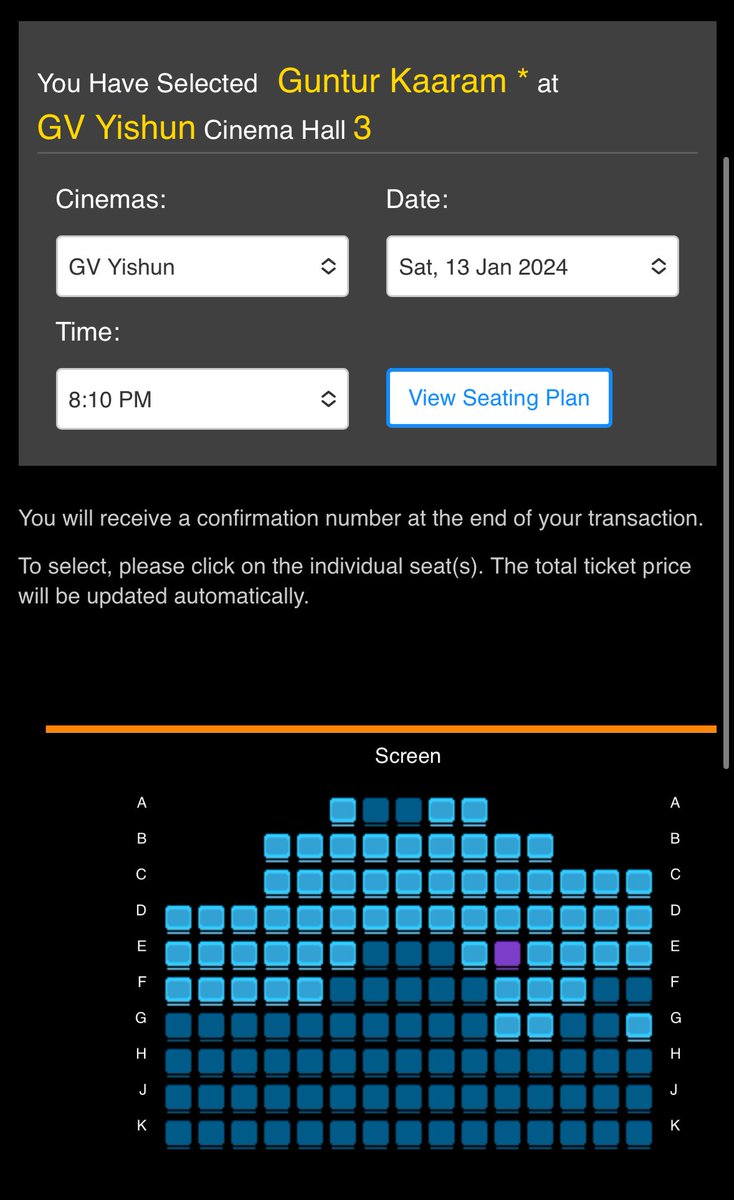 MoviesSingapore's tweet photo. #GunturKaaram - GOOD Day 2 with shows receiving 60% - 70% occupancies across Singapore 🇸🇬 

Superstar #MaheshBabu stardom 🌟 is holding the movie all over despite the mixed to negative talk !! https://t.co/AGRFWMIssR