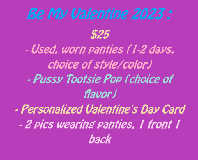 Message me for details if you don't already have my info, and please be ready to provide an address with<a href="/tag/valentinesday"class="tags"><span>#valentinesday</span></a>