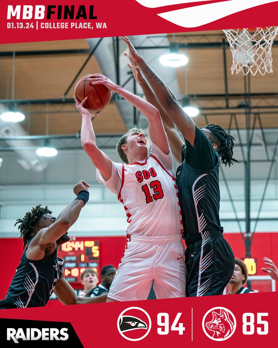 Southern Oregon Raiders (@souraiders) on Twitter photo 🏀 Late-night <a href="/SOURaidersMBB/">SOU Men’s Basketball</a> dub at Walla Walla
🔴 Teron Bradford | 16 pts, 6 reb
⚪️ Brett Hollins | 15 pts, 7 reb, 3 ast
⚫️ Mason Whittaker | 13 pts, 5/9 fg 🏀 Late-night <a href="/SOURaidersMBB/">SOU Men’s Basketball</a> dub at Walla Walla
🔴 Teron Bradford | 16 pts, 6 reb
⚪️ Brett Hollins | 15 pts, 7 reb, 3 ast
⚫️ Mason Whittaker | 13 pts, 5/9 fg