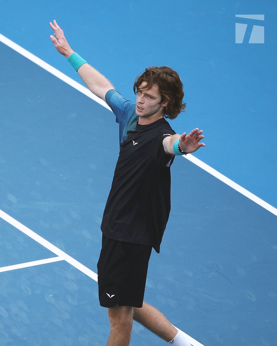 Relief. 🙌 @AndreyRublev97 | #AusOpen